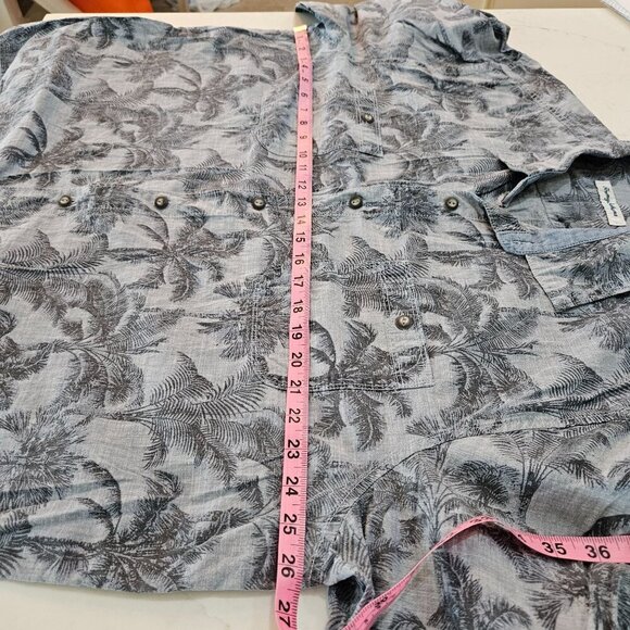 Tommy Bahama Mens XXL Chambray Shirt Shade Blue Ash Palm Tree Long Sleeve Button - Picture 8 of 10